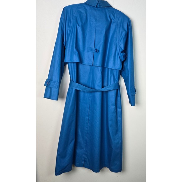 London Fog Women's Blue Trench Coat Belted Raincoat Size‎ 10 REG Made USA - Picture 2 of 10
